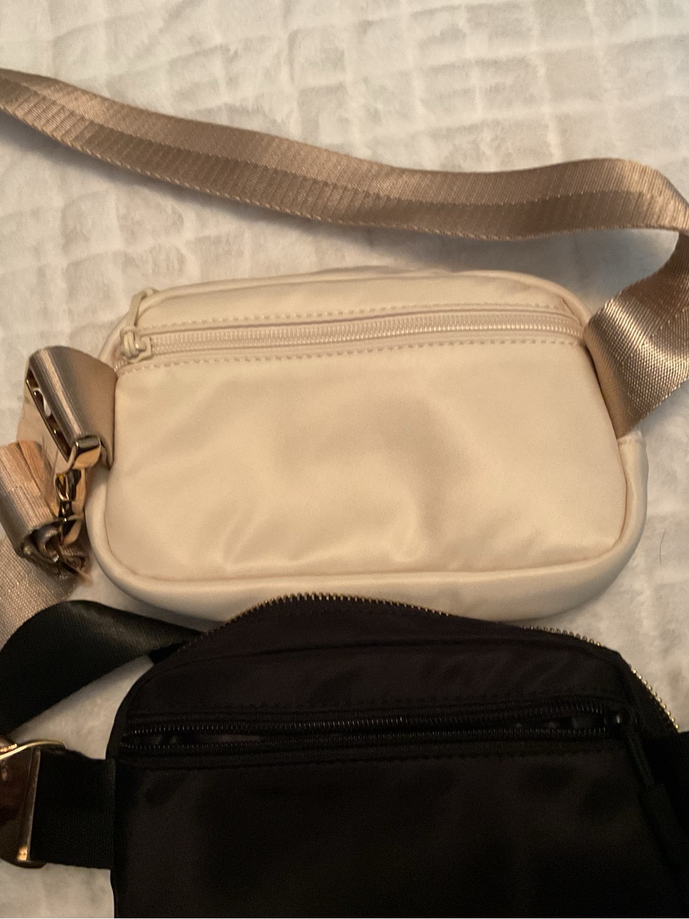 Black and Cream Crossbody Pouches- Minimalist Everyday Bag
